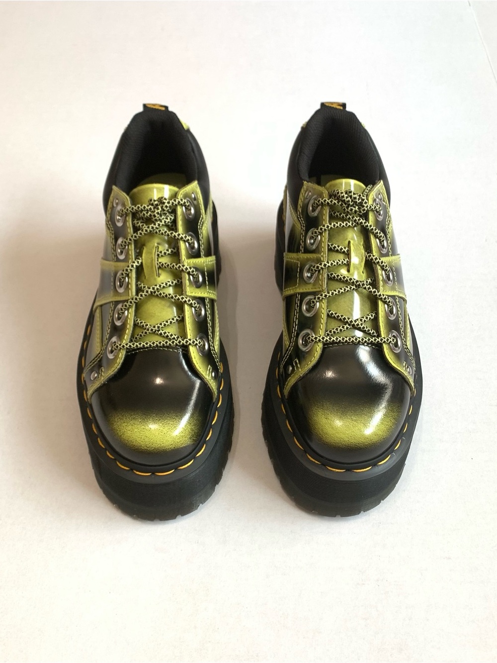 Dr. Martens 5 Eye Distressed Quad Max Platform Arcadia Green Shoes Women’s Sz 7